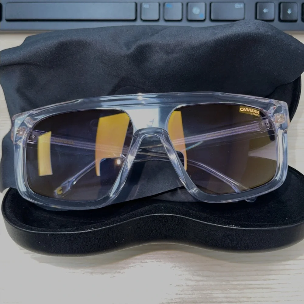 CARRERA 1061/S 9001V TRANSPARENT GOLD AUTHENTIC SUNGLASSES W/CASE 59-16